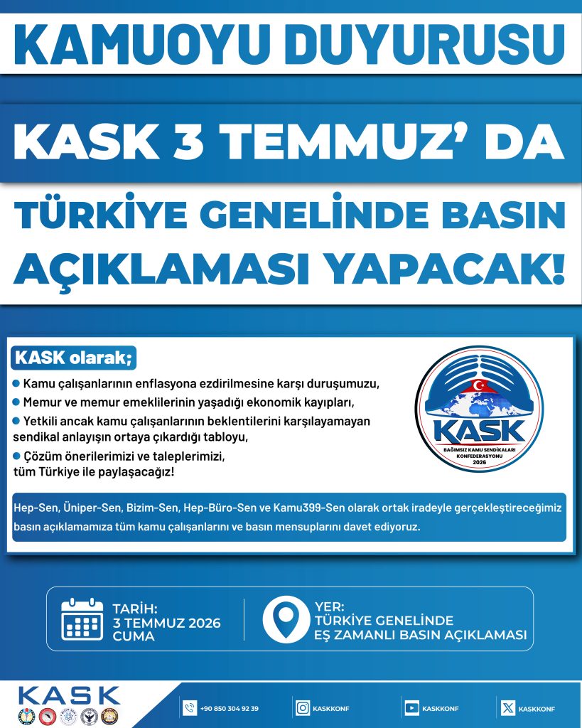 KASK, 3 Temmuz’da Türkiye Genelinde Basın Açıklaması Yapacak